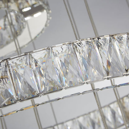 Asteroids 3-Ring Modern LED Crystal Chandelier - Chrome