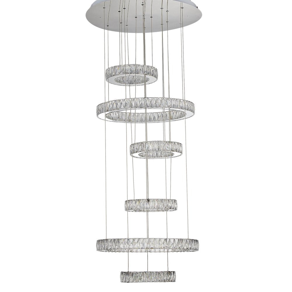 Galaxy Modern 49" Crystal Chandelier - Chrome