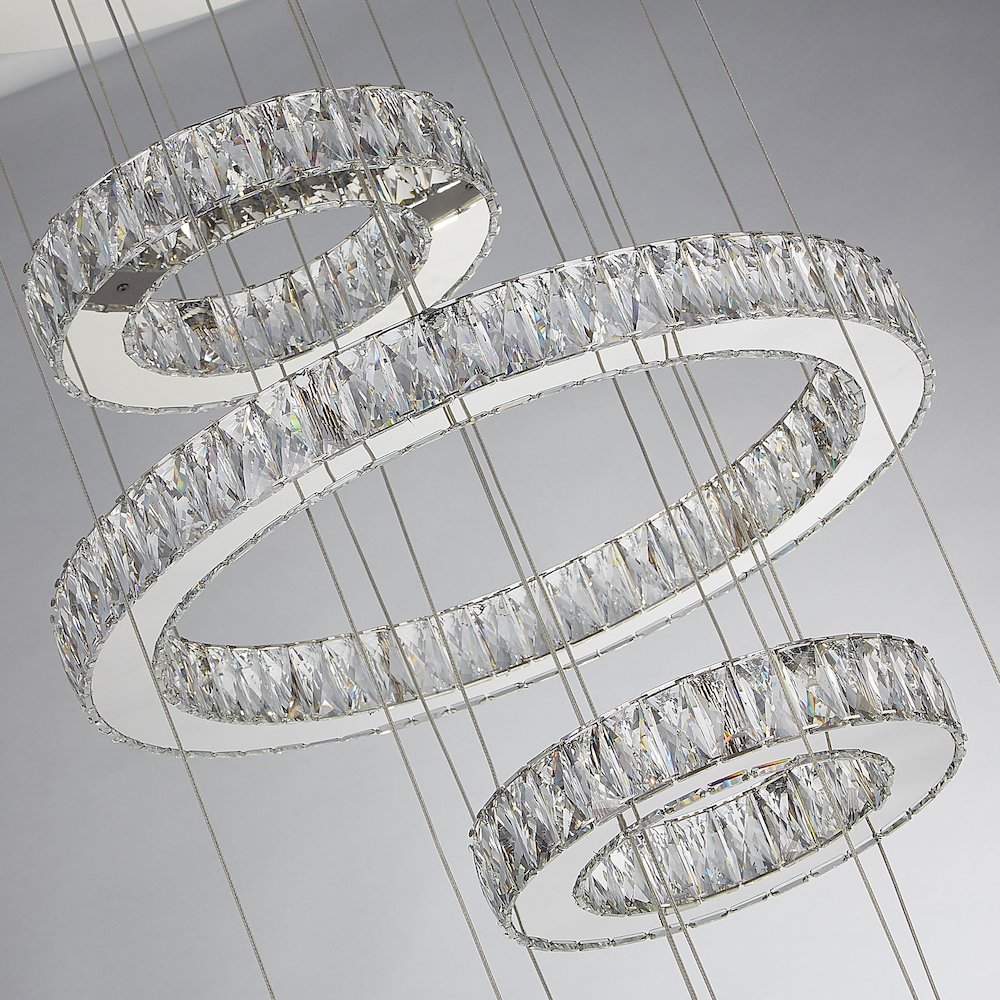 Galaxy Modern 49" Crystal Chandelier - Chrome