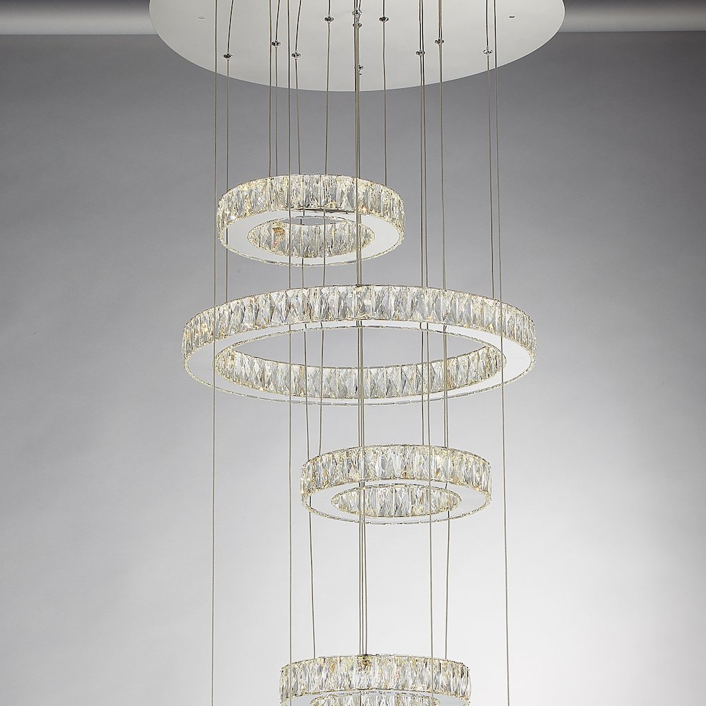 Galaxy Modern 49" Crystal Chandelier - Chrome
