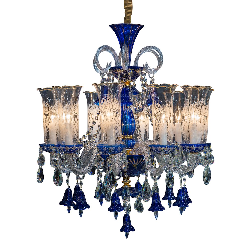 Winter Palace 10-Light Traditional Crystal Chandelier - Royal Blue