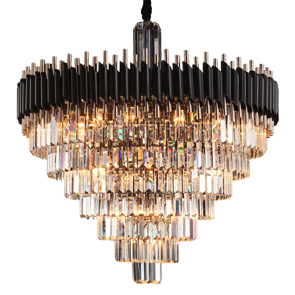 Symphony Round 37-Light Crystal Chandelier - Black