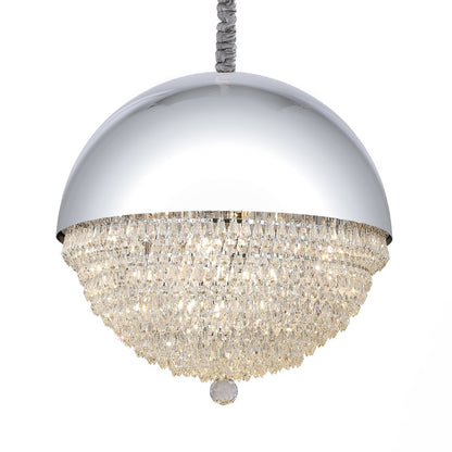 Eclipse LED Crystal and Metal Chandelier - Silver