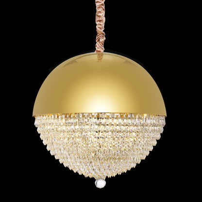 Eclipse LED Crystal and Metal Chandelier - Gold
