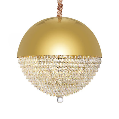 Eclipse LED Crystal and Metal Chandelier - Gold