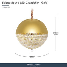 Eclipse LED Crystal and Metal Chandelier - Gold