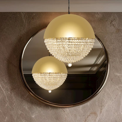 Eclipse LED Crystal and Metal Chandelier - Gold