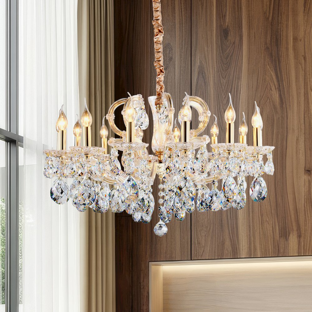 Portola 14-Light Traditional Crystal Chandelier - Gold