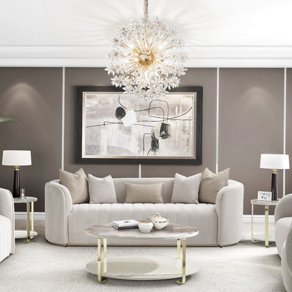 Bouquet 18-Light Round Crystal Chandelier - Gold