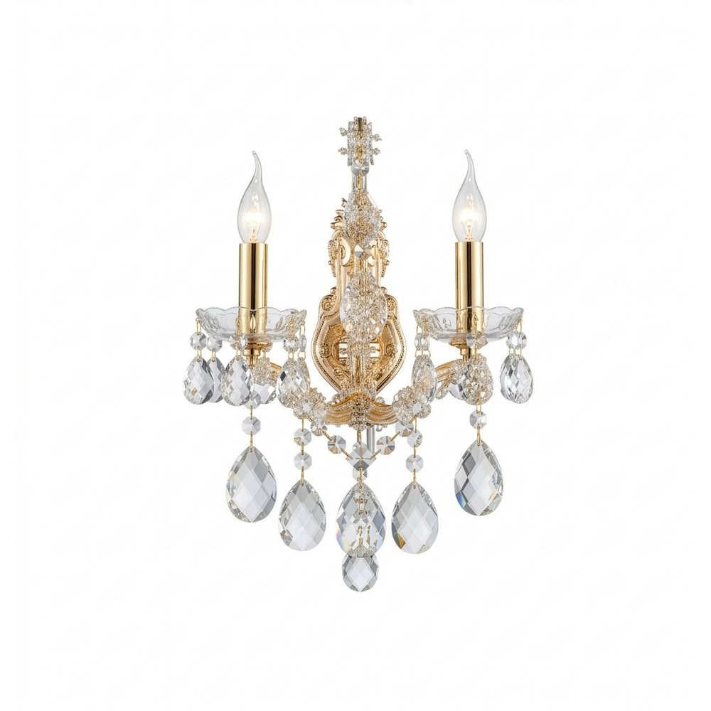 La Scala Traditional Crystal Wall Sconce - Gold