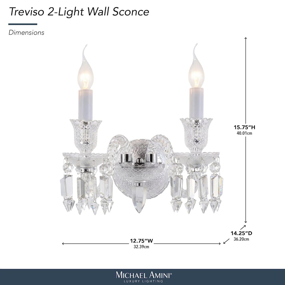 Treviso 2-Light Traditional Crystal Wall Sconce