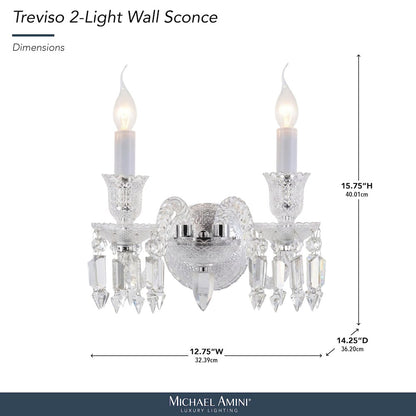 Treviso 2-Light Traditional Crystal Wall Sconce