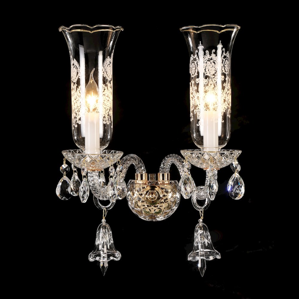 Winter Palace 2-Light Traditional Crystal Wall Sconce - Gold