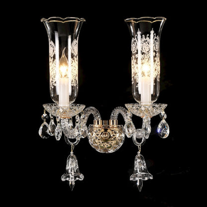 Winter Palace 2-Light Traditional Crystal Wall Sconce - Gold