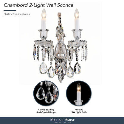 Chambord Crystal Wall Sconce - Clear