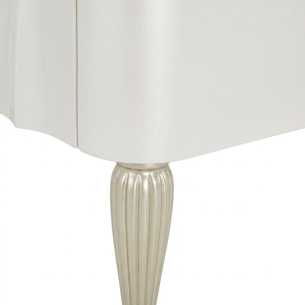 Creamy Pearl Display Cabinet with Glass Shelves in Elegant Finish