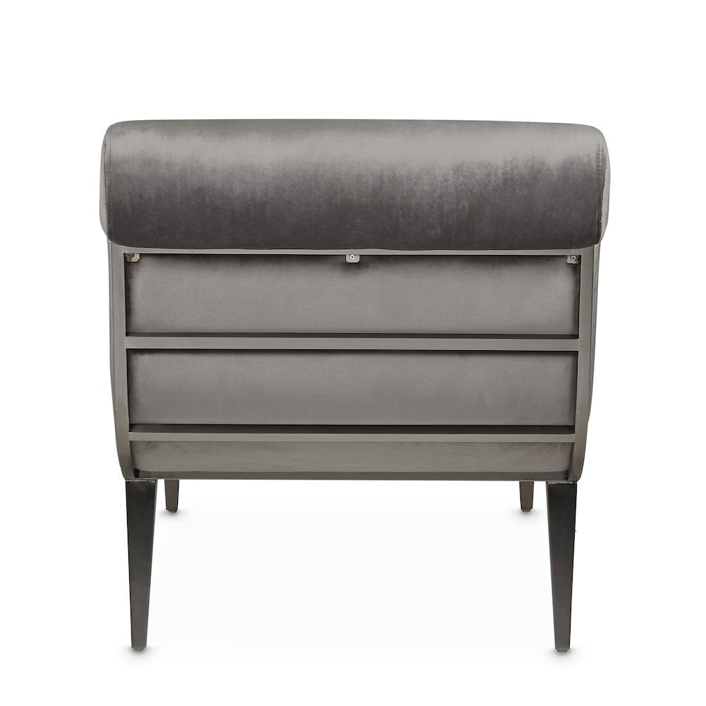 Roxbury Park Velvet Chaise - Gray Pearl/Stainless Steel