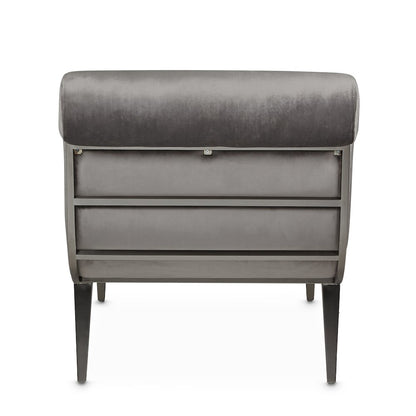 Roxbury Park Velvet Chaise - Gray Pearl/Stainless Steel