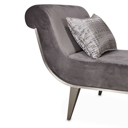 Roxbury Park Velvet Chaise - Gray Pearl/Stainless Steel