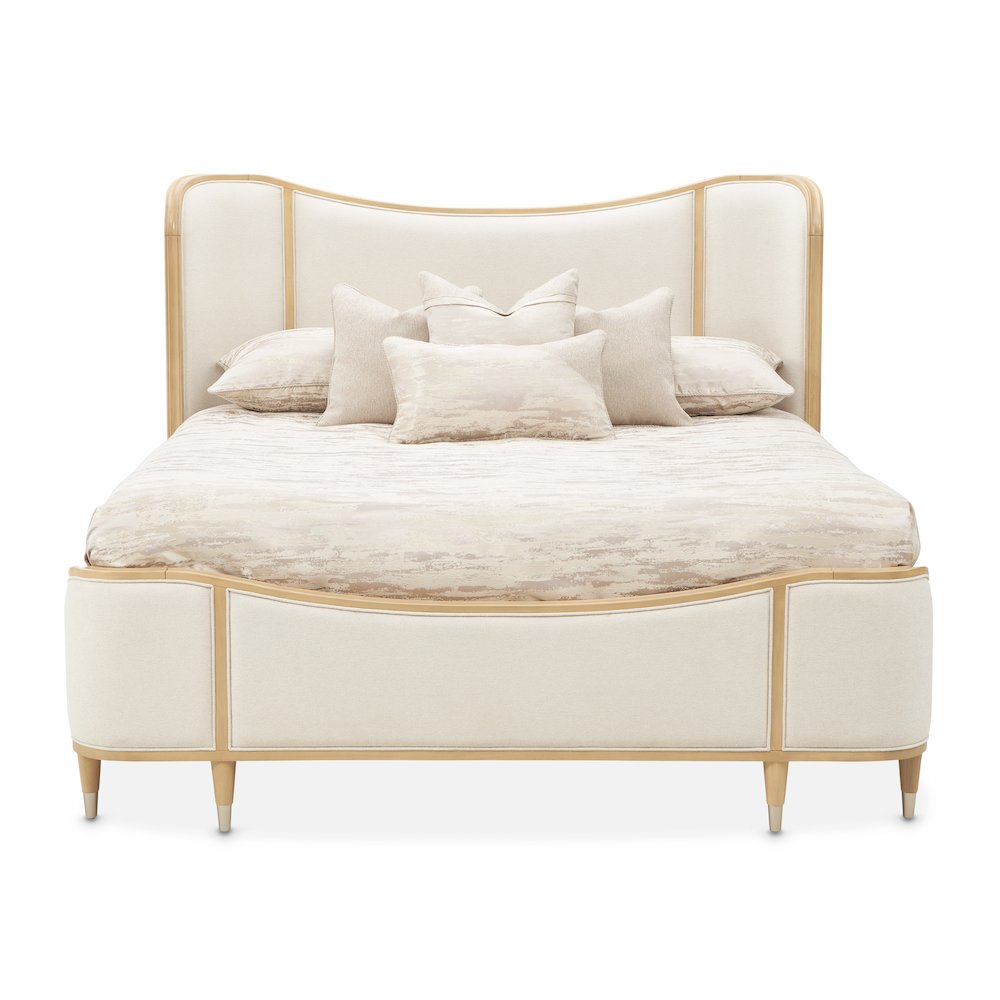Camellia Field King Upholstered Bed - Caramel