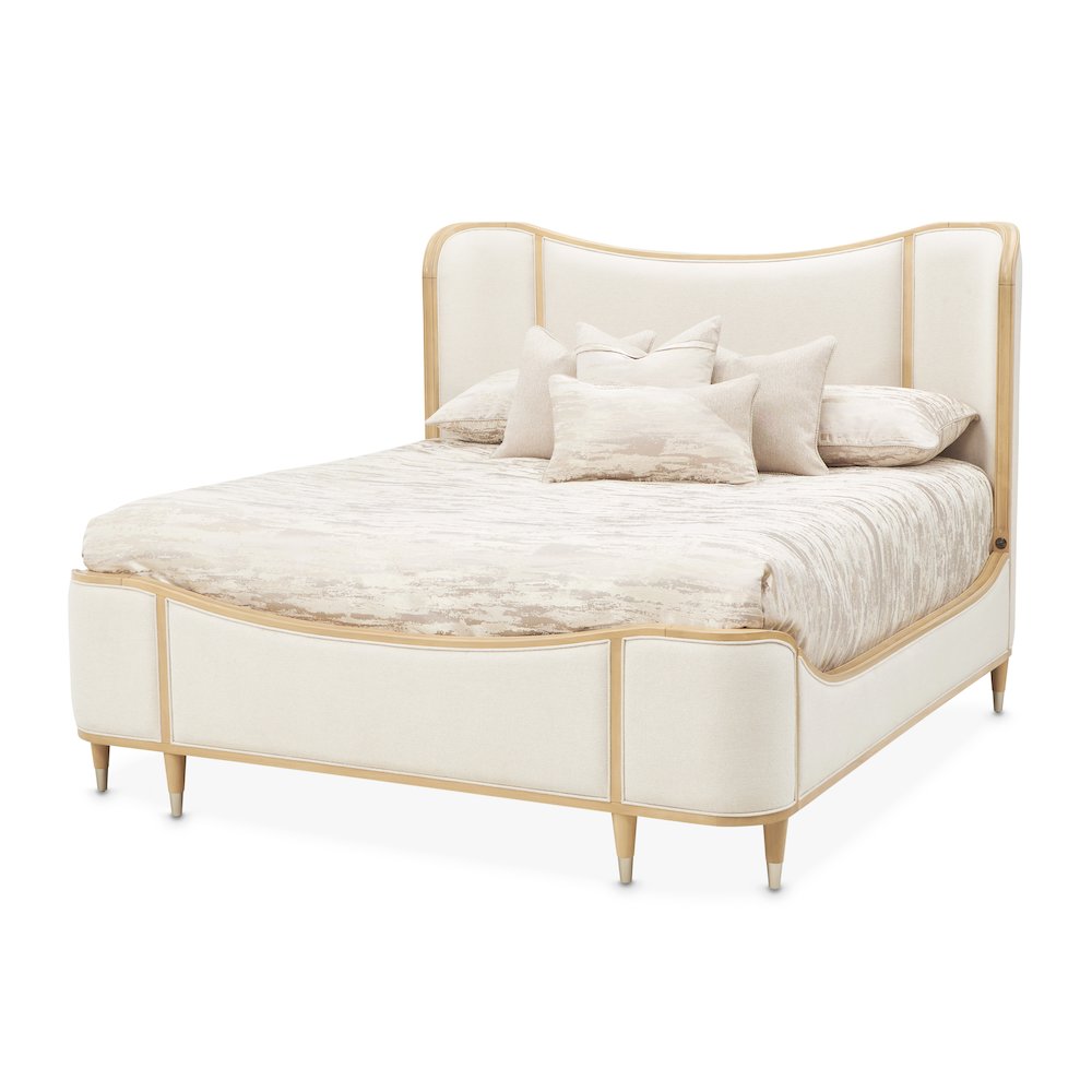Camellia Field King Upholstered Bed - Caramel