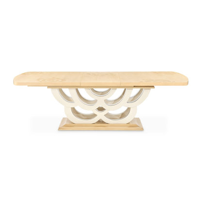 Camellia Field Rectangular Pedestal Dining Table - Caramel