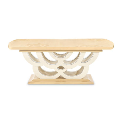 Camellia Field Rectangular Pedestal Dining Table - Caramel