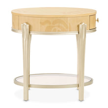 Camellia Field Oval End Table with Drawer - Caramel
