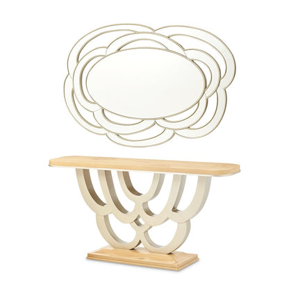 Camellia Field Console Table & Mirror - Caramel