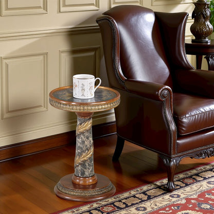 Glass Side Table Living Room – Chestnut Color, Glass and Wood Accent