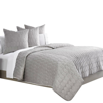 Affluent 3-Piece Queen Quilt Set - Dove