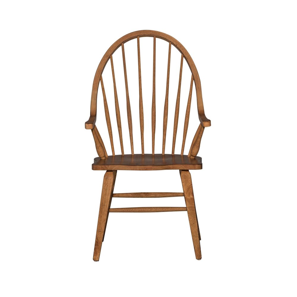Hearthstone Ridge Windsor Back Arm Chair in Tobacco