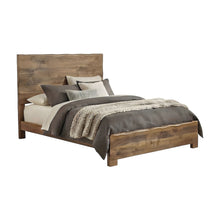 Solid Acacia King Panel Bed with Live Edge Headboard and Footboard
