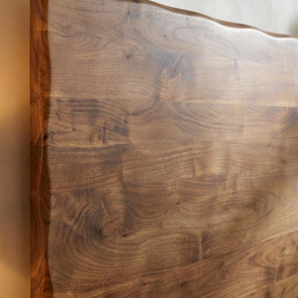 Solid Acacia King Panel Bed with Live Edge Headboard and Footboard