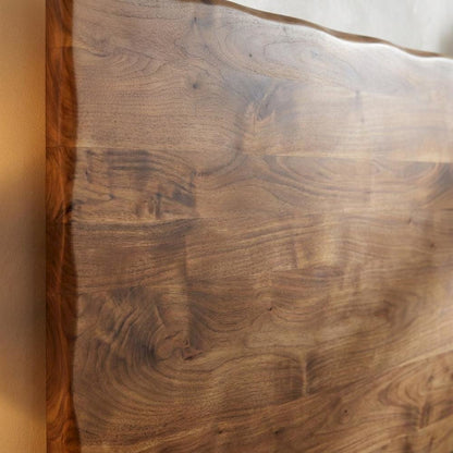 Solid Acacia King Panel Bed with Live Edge Headboard and Footboard