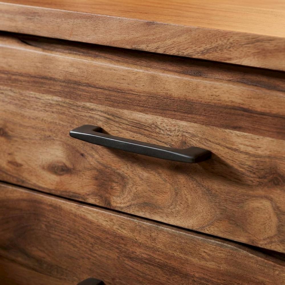 Solid Acacia 3-Drawer Nightstand with Live Edge Drawer Fronts