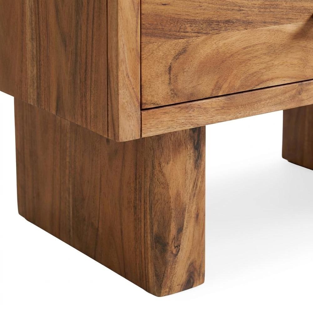 Solid Acacia 3-Drawer Nightstand with Live Edge Drawer Fronts