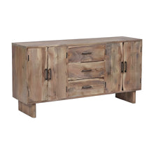 Solid Acacia Sideboard with Live Edge Doors, 4 Doors and 3 Drawers