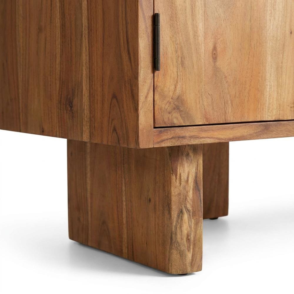 Solid Acacia Sideboard with Live Edge Doors, 4 Doors and 3 Drawers
