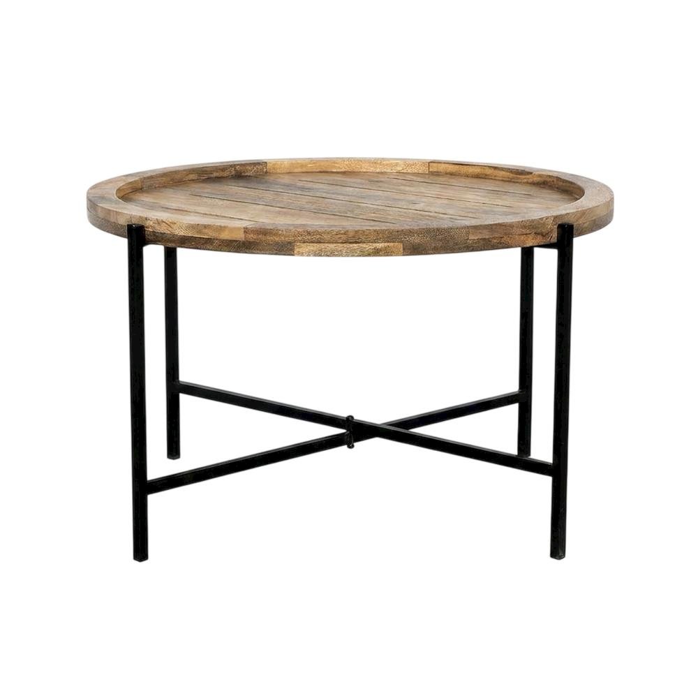 Solid Wood Industrial Loft Farmhouse Coffee Table for Living Room