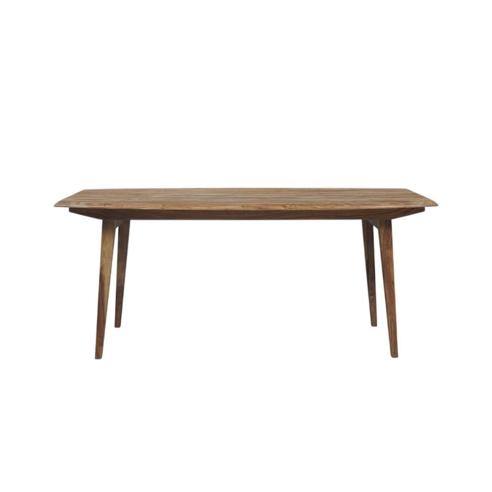 Solid Sheesham Wood Dining Table with Handcrafted Rustic Farmhouse Base