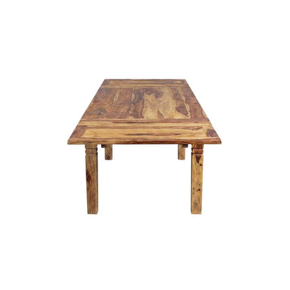 Solid Sheesham Wood Extendable Dining Table with Expandable Leaf for Dining Room