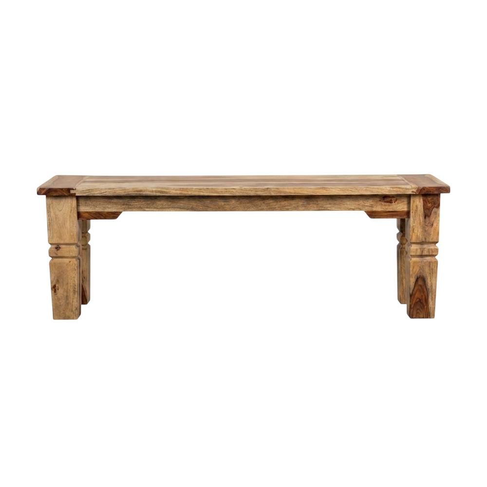 Solid Sheesham Wood Dining Bench with Bohemian Eclectic Style for Dining Room