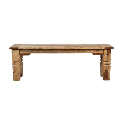 Solid Sheesham Wood Dining Bench with Bohemian Eclectic Style for Dining Room