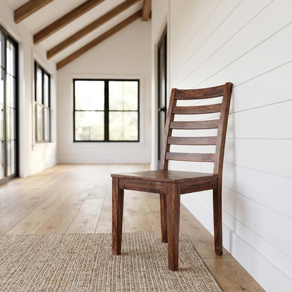 Solid Sheesham Wood Modern Farmhouse Dining Chair for Kitchen or Dining Room