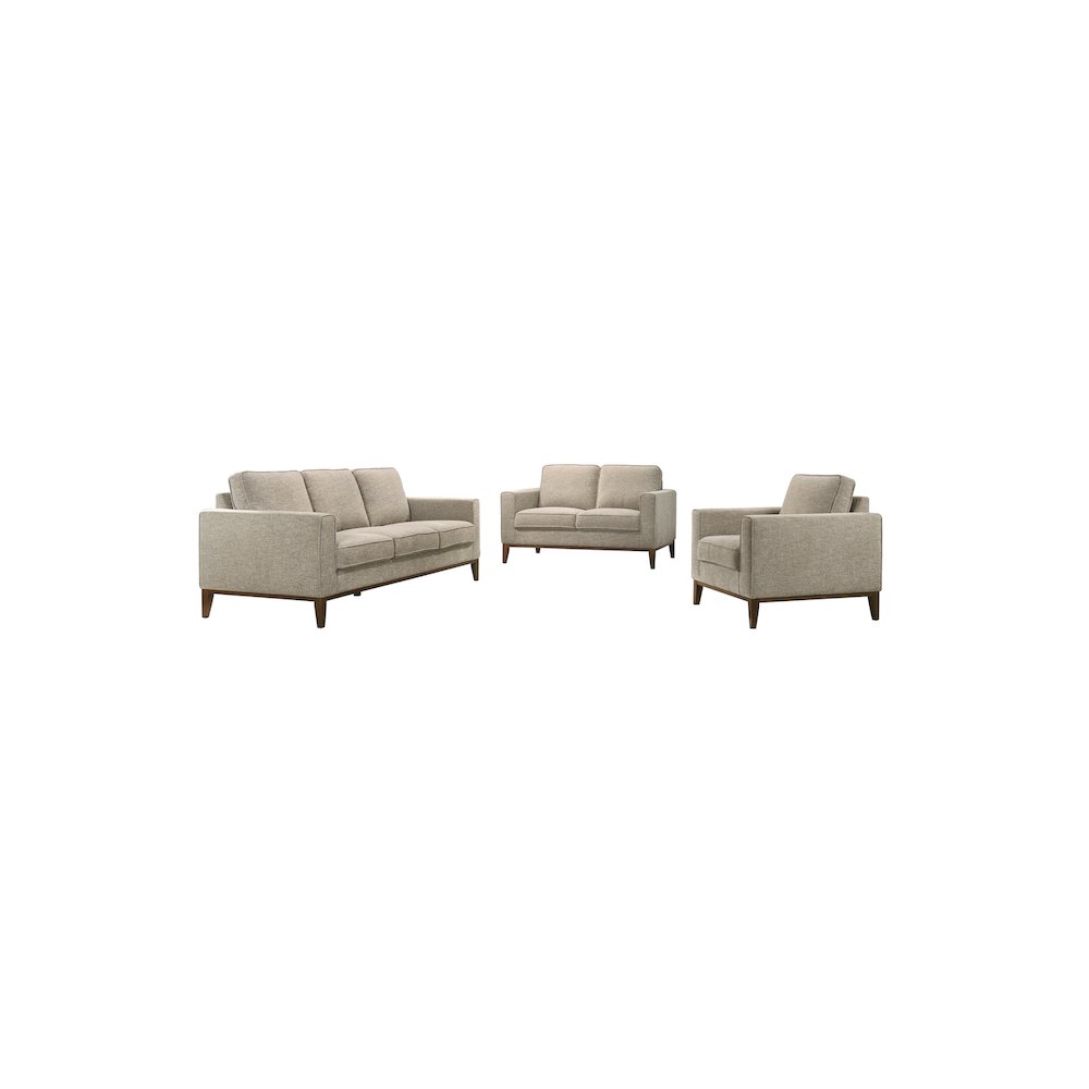 Porter Designs Annie Wood Trim Loveseat, Cream