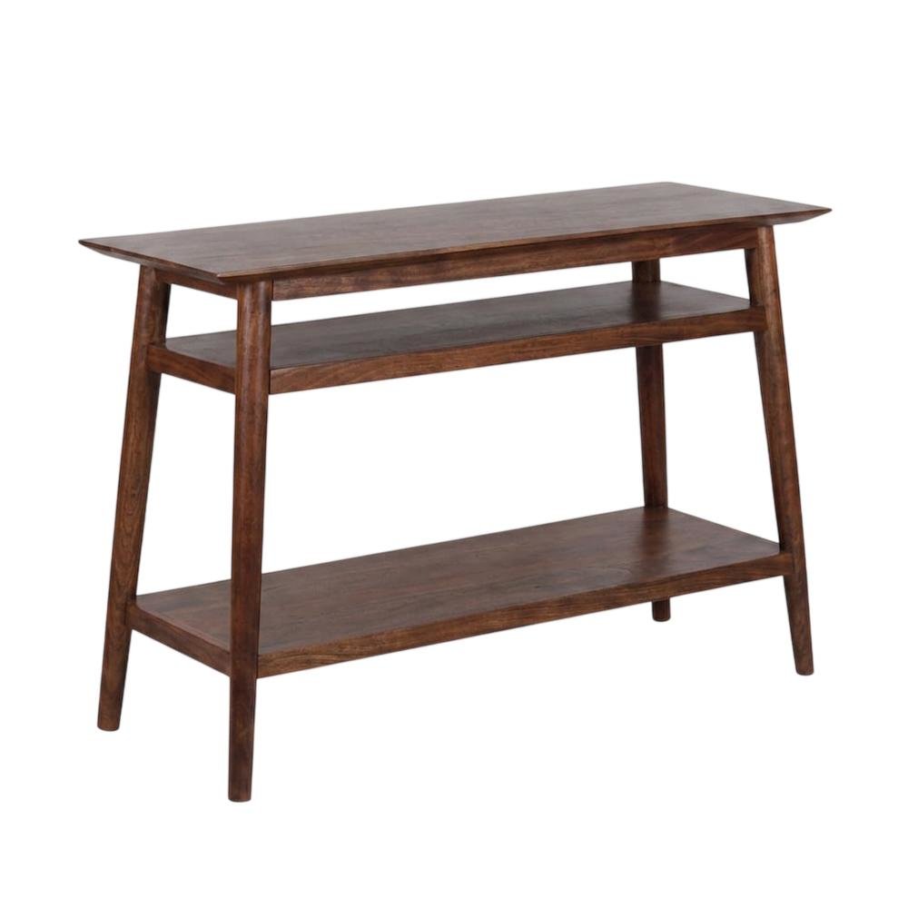 Solid Acacia Wood Console Table with Mid-Century Modern Style for Entryway