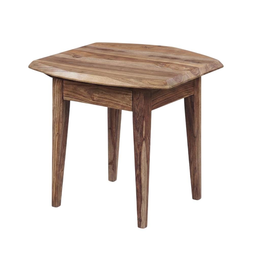 Solid Sheesham Wood Mid-Century Modern Accent End Table for Living Room