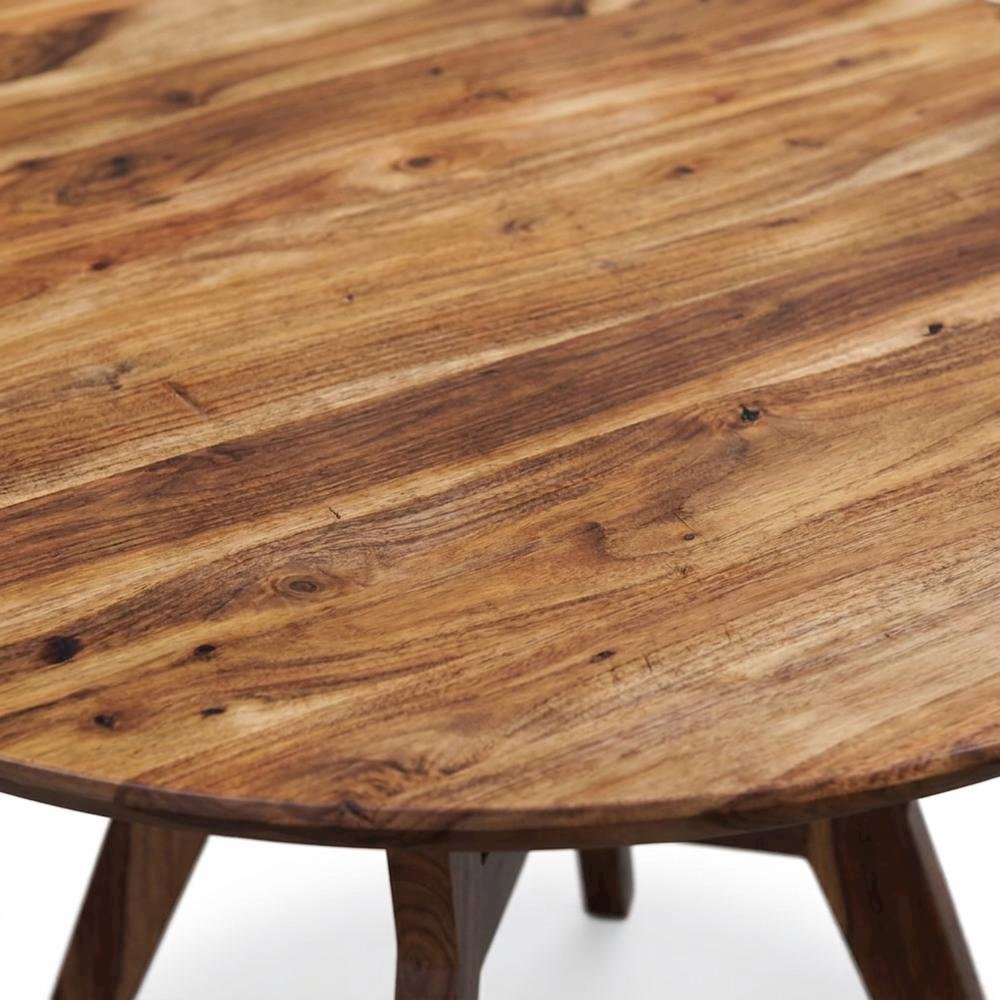Urban Solid Sheesham Wood Dining Table, Mid-Century Modern Style for Dining Room