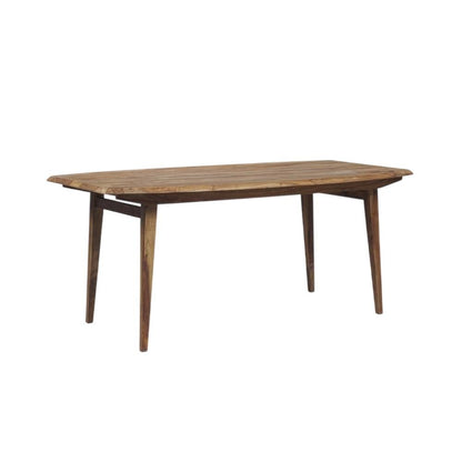 Solid Sheesham Wood Dining Table with Handcrafted Rustic Farmhouse Base